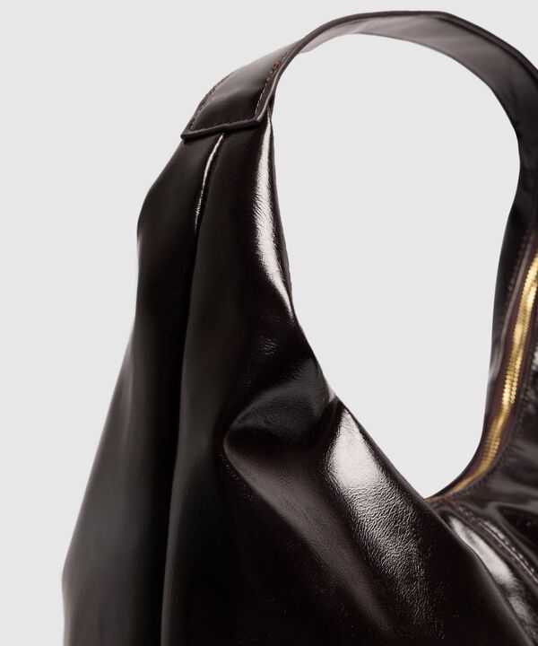 Bolso Hobo De Acabado Brillante Para Mujer image number null