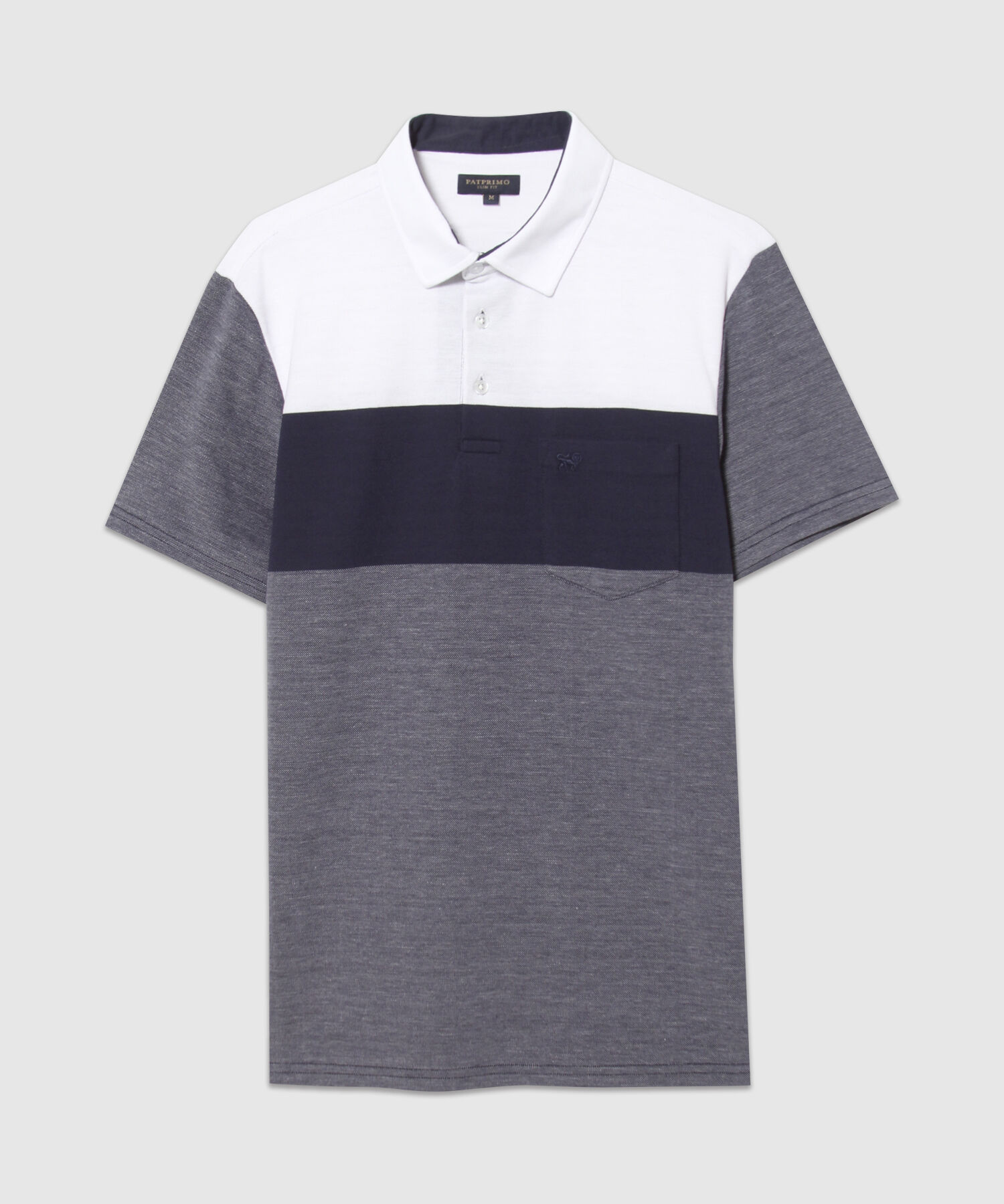 Polo Preteñida, Cuello Duro Unicolor Con Bolsillo Y Silueta Slim Fit
