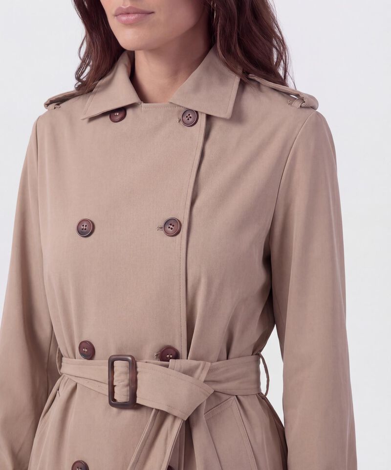 Chaqueta Trench Con Cintur&oacute;n Para Mujer