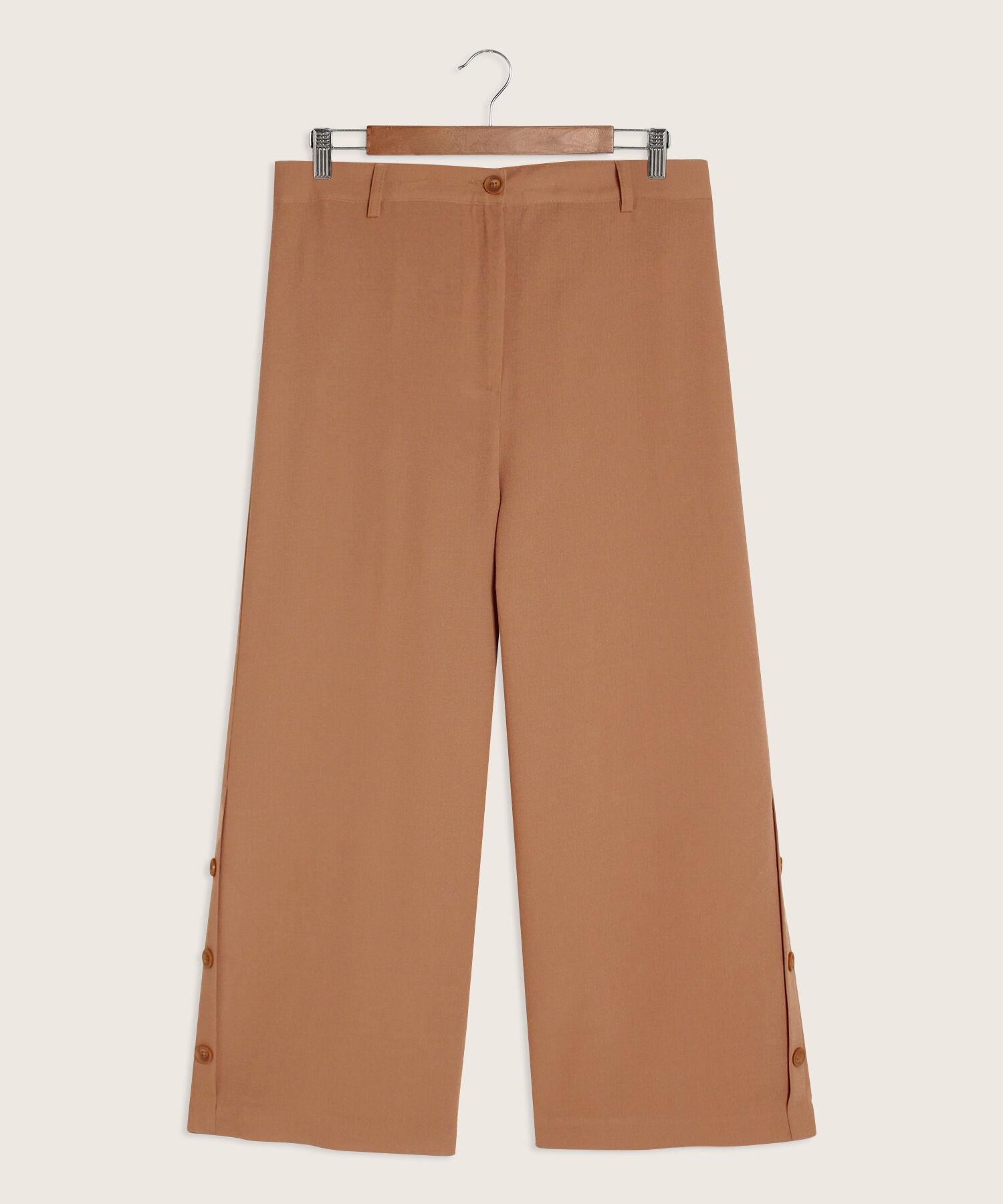 Pantalón Palazzo Con Botones En Bota