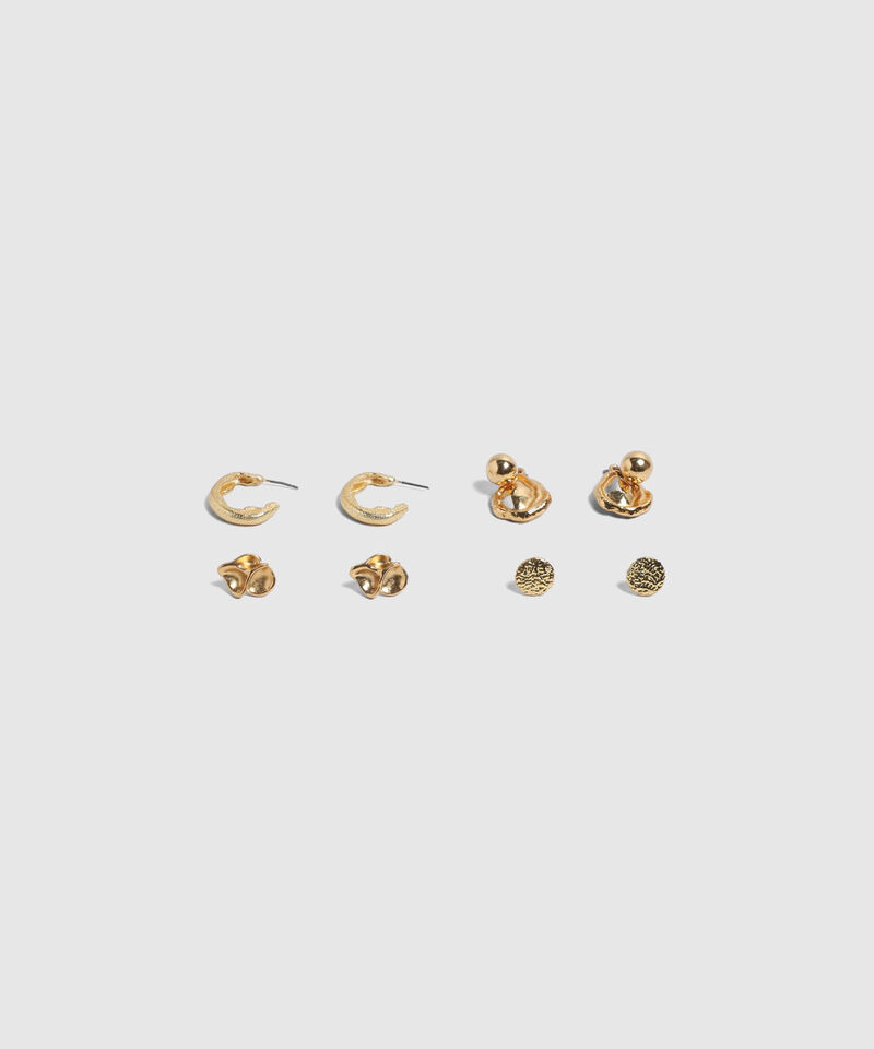 Set 4 Pares Aretes Estilo Orgánico Para Mujer