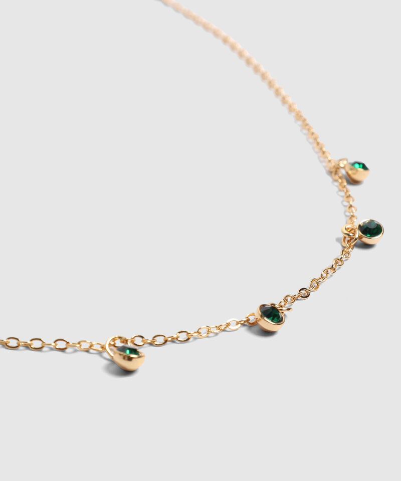 Collar Con Dijes De Cristales Circulares Mujer