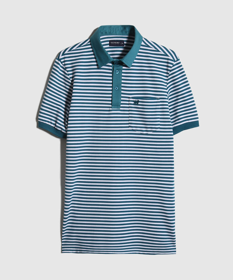 Polo Preteñida Cuello Maquina Con Bolsillo