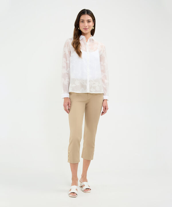 Camisa en Devore con Bordados