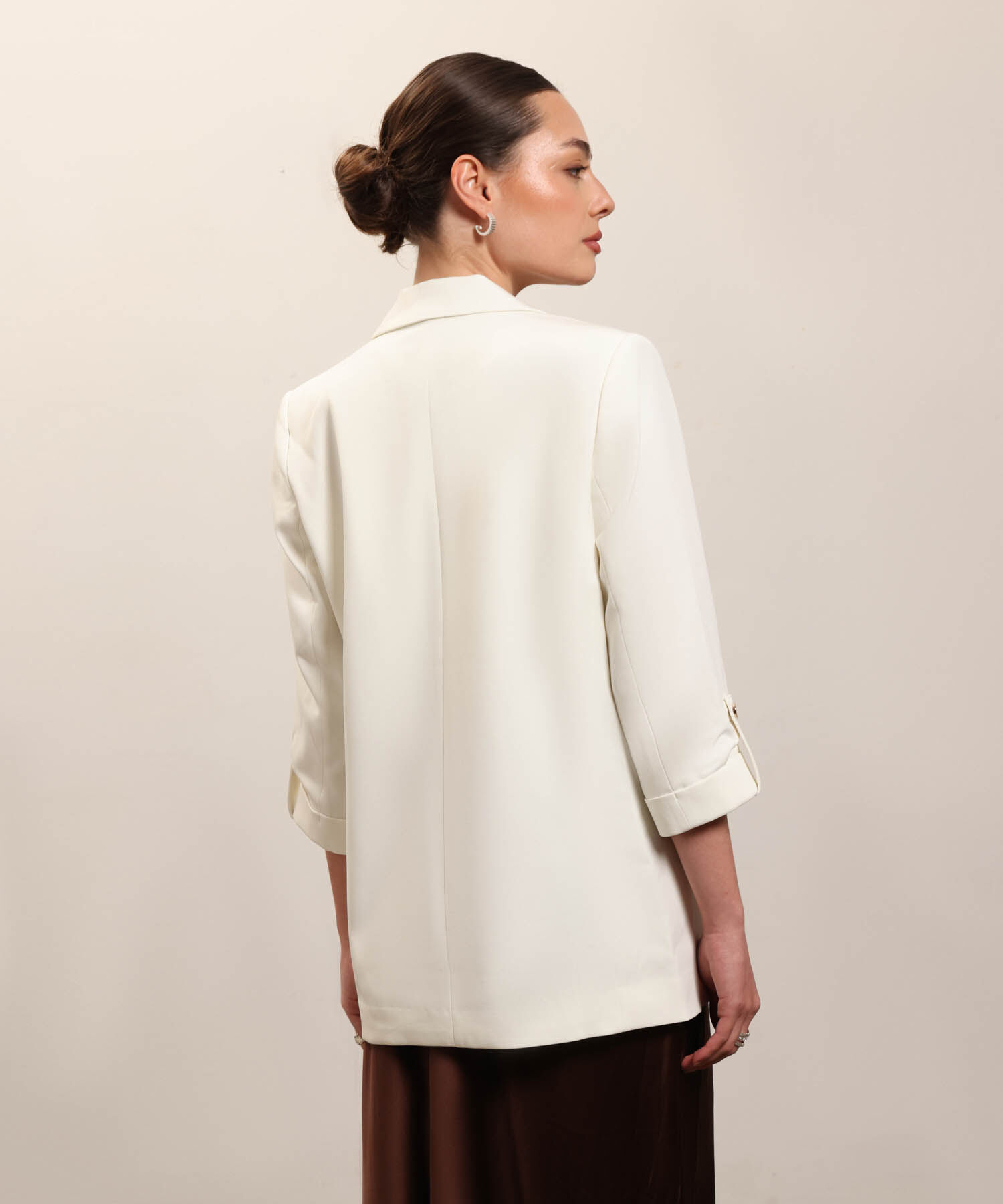 Blazer Unicolor Con Solapa