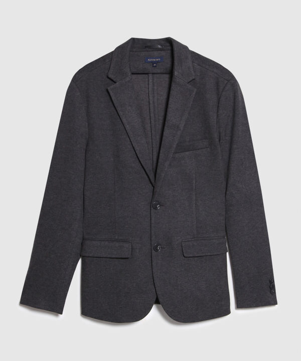 Blazer Manga Larga En Punto Con Bolsillos En Frente
