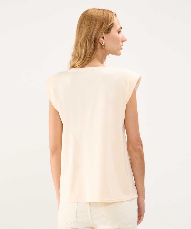 Camiseta Manga Sisa con Pedrería