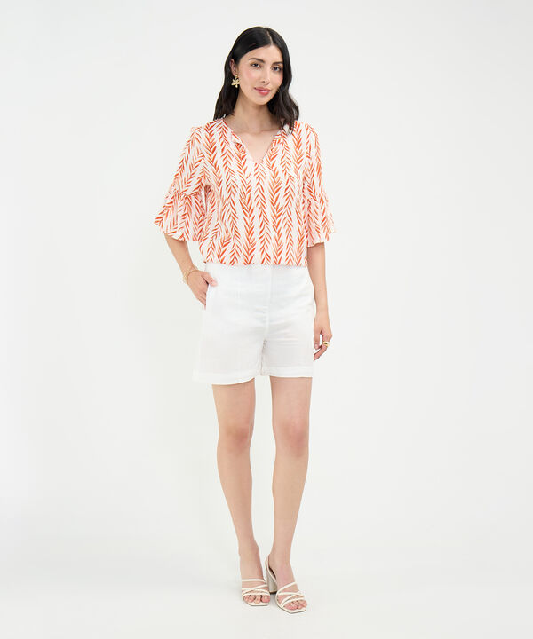Blusa Estampado de Hojas image number null