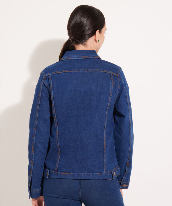 Chaqueta Trucker Tono Azul Medio Oscuro
