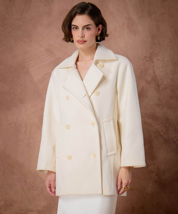 Chaqueta Mujer Cruzada Doble Botonadura Lana image number null