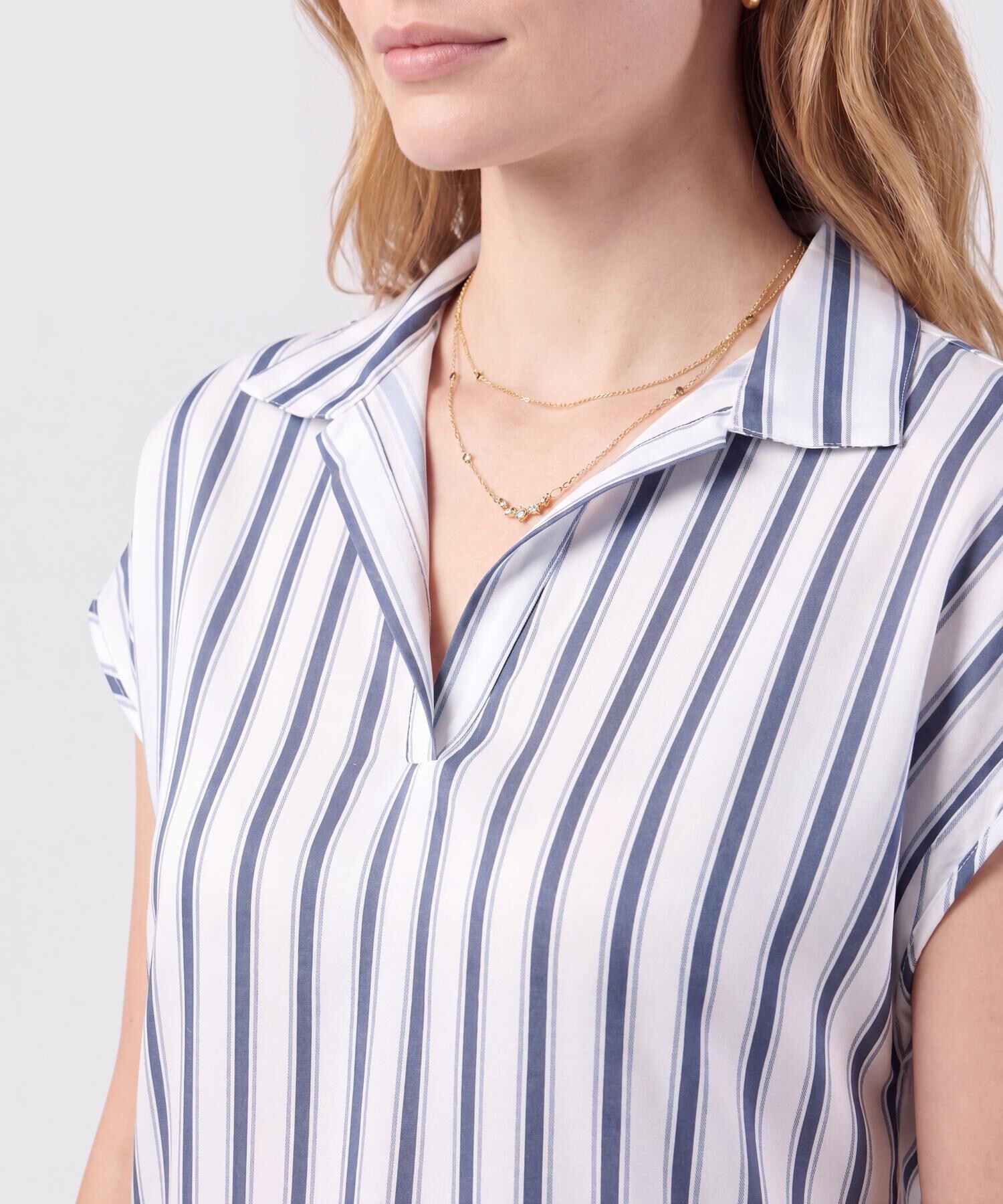 Blusa a rayas con Escote en V para Mujer
