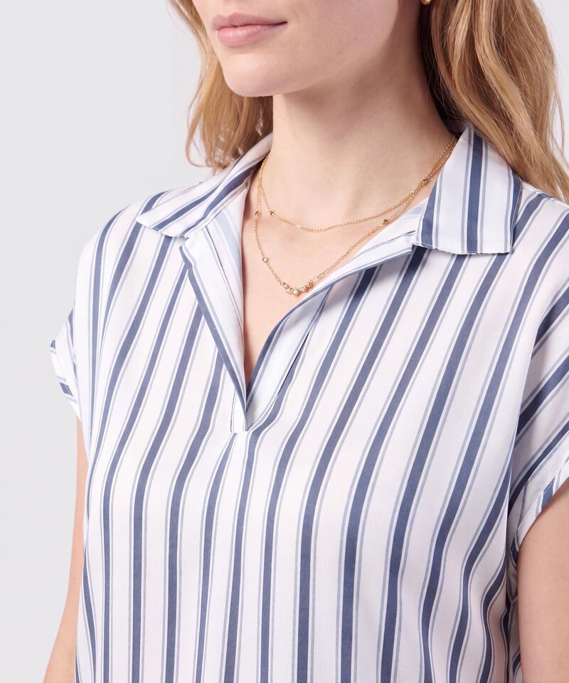 Blusa a rayas con Escote en V para Mujer
