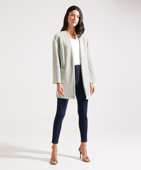 Chaqueta Larga en Suede 