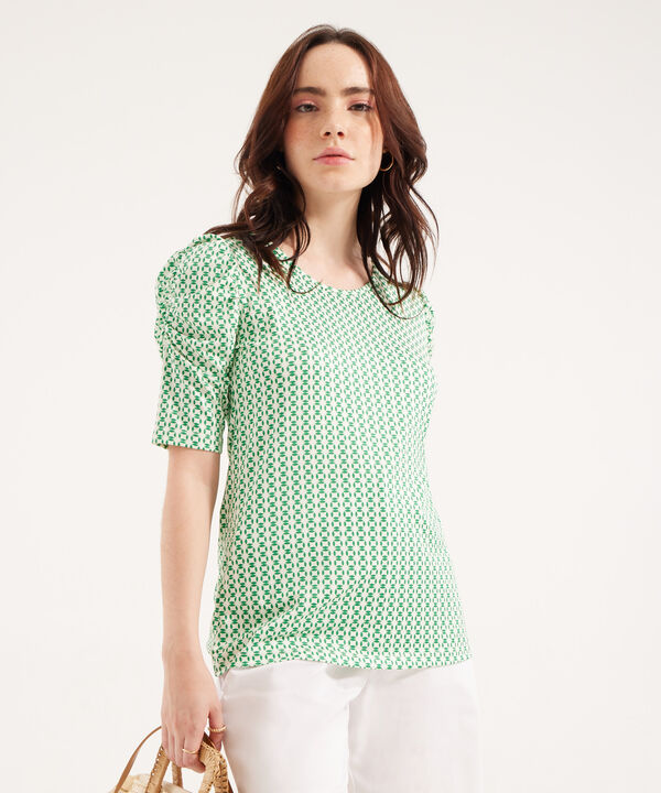 Camiseta Estampada con Ruche