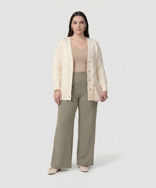 C&aacute;rdigan De Punto Con Textura Para Mujer Curvy