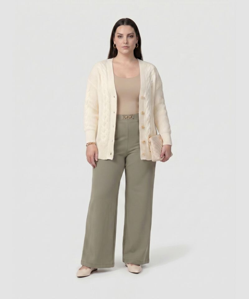 C&aacute;rdigan De Punto Con Textura Para Mujer Curvy