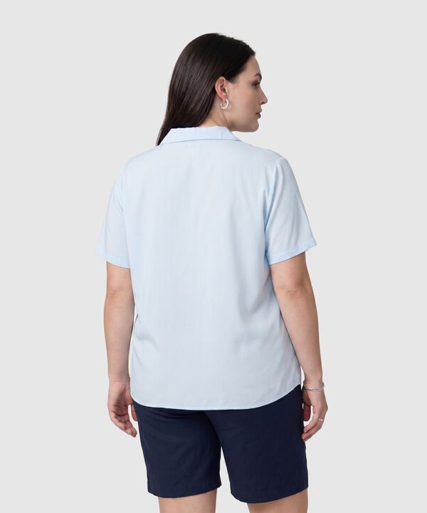 Blusa Casual Con Cuello Camisero Mujer Curvy