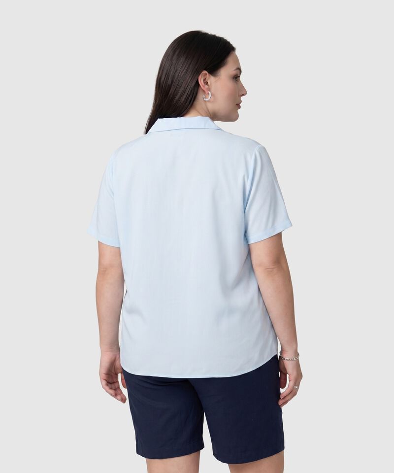 Blusa Casual Con Cuello Camisero Mujer Curvy