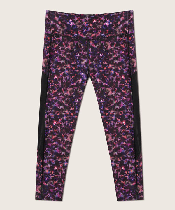 Leggings Estampado, Medio Con Tiro Alto Y Cortes Laterales