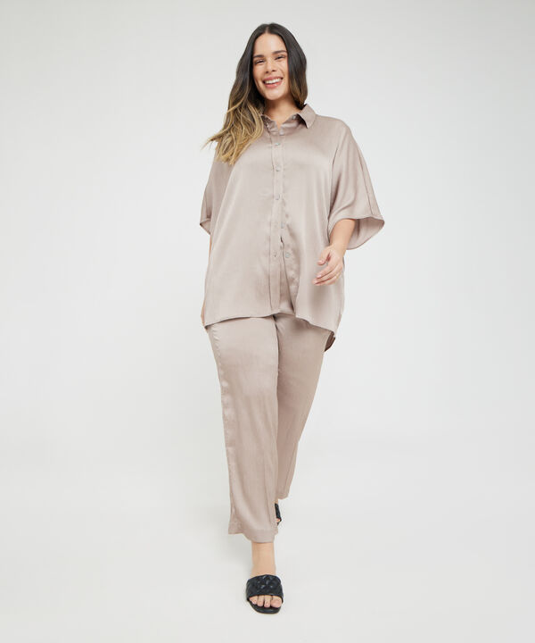 Pantalon Recto Con Quiebre En Botas Y Pretina Encauchada image number null