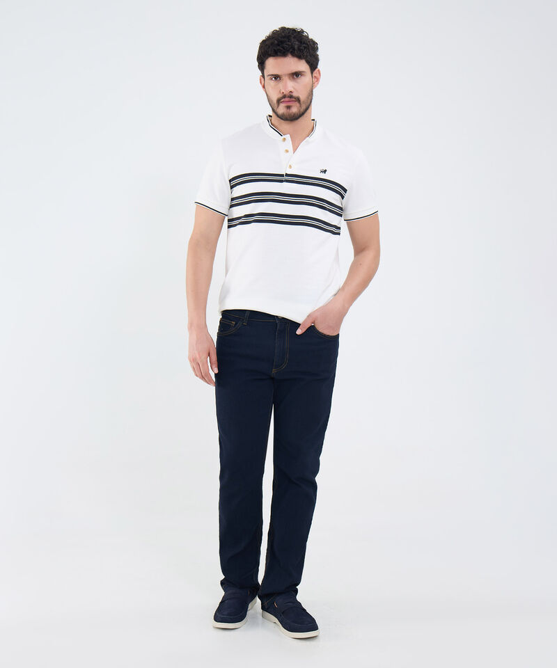 Polo Cuello Mao con Rayas