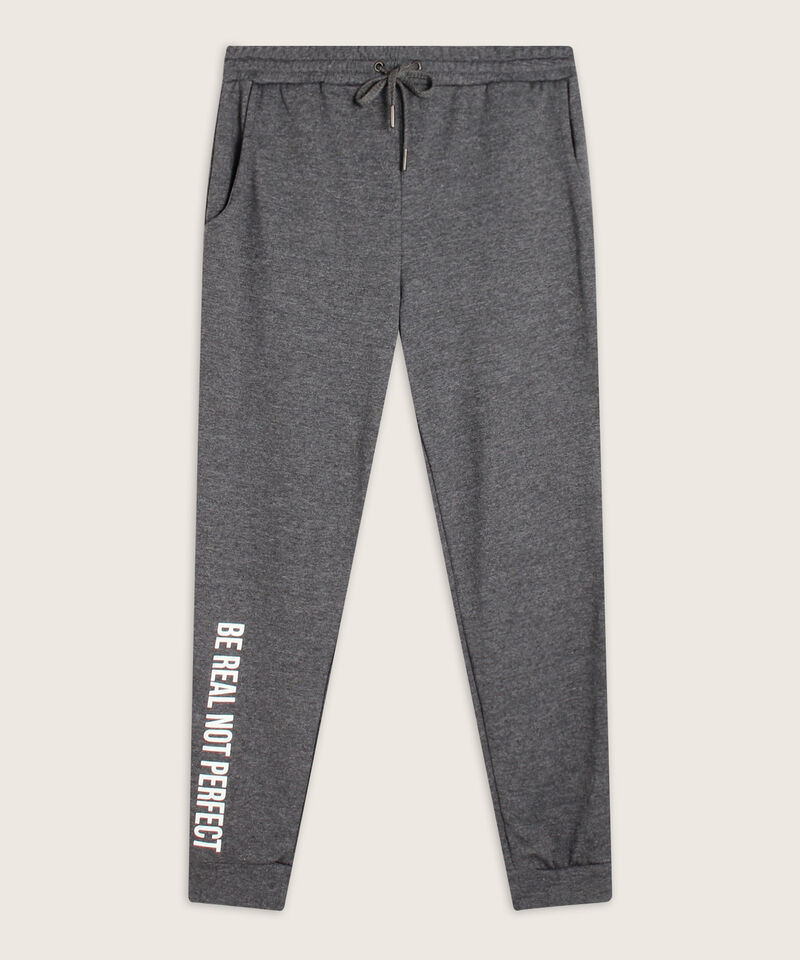 Pantalón Jogger Unicolor Con Estampado Screen