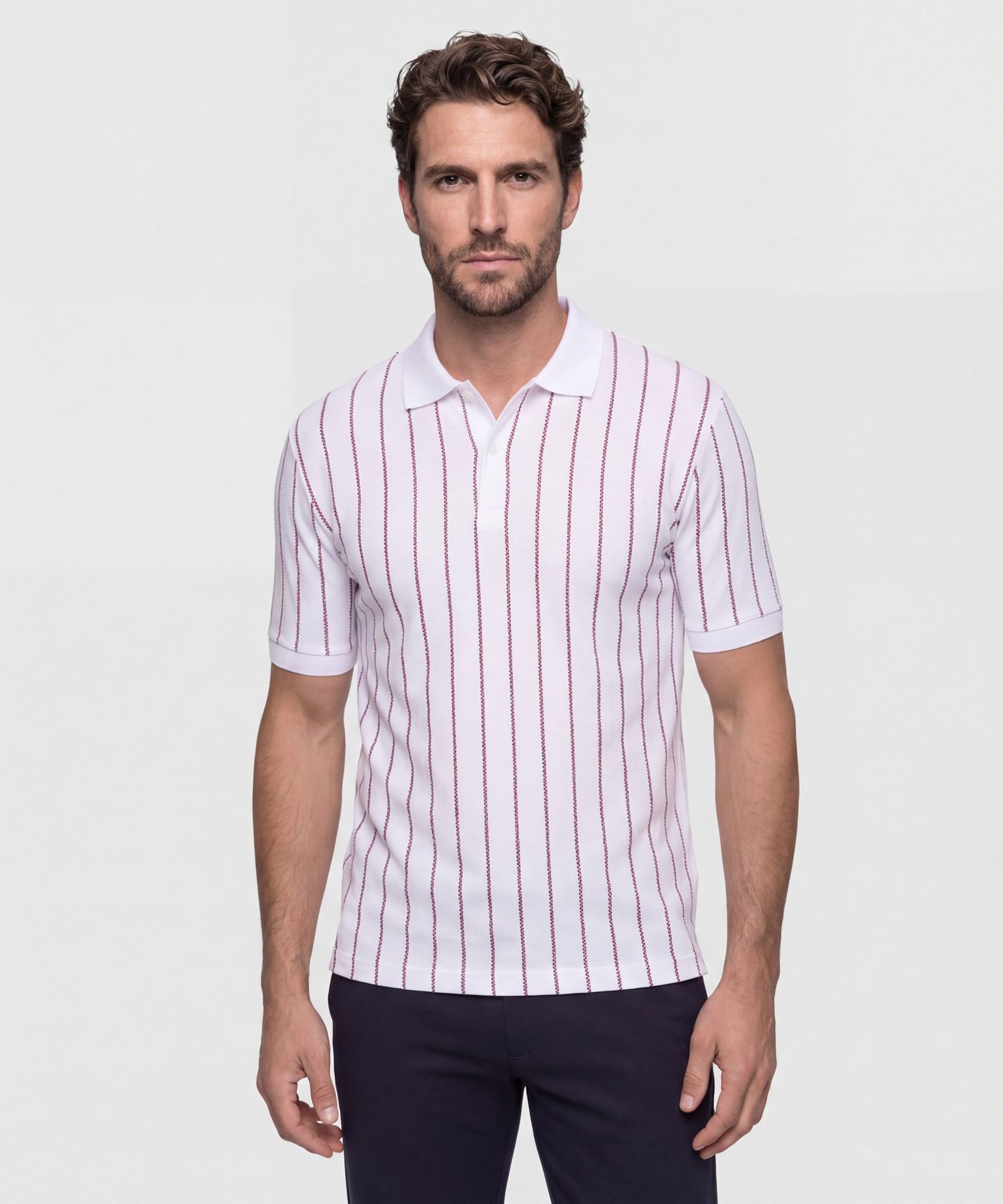 Polo Hombre Manga Corta con Cuello de Rib