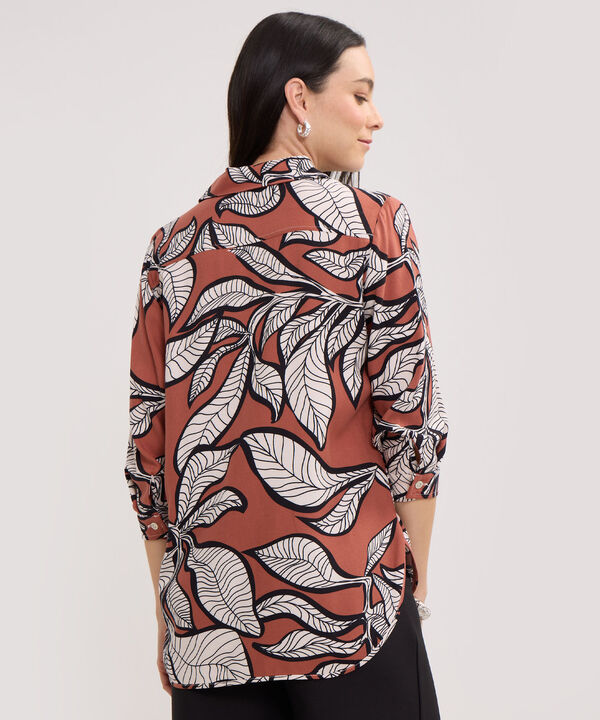 Camisa Estampada Manga Tres Cuartos