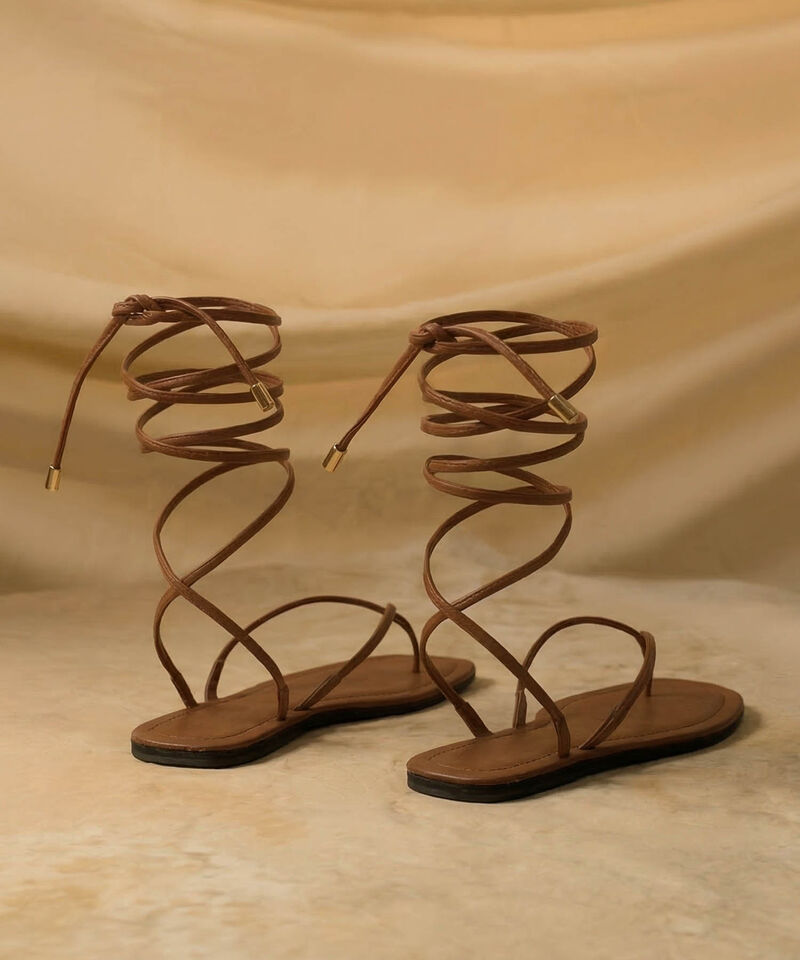 Sandalias De Amarre Tipo Romano Para Mujer