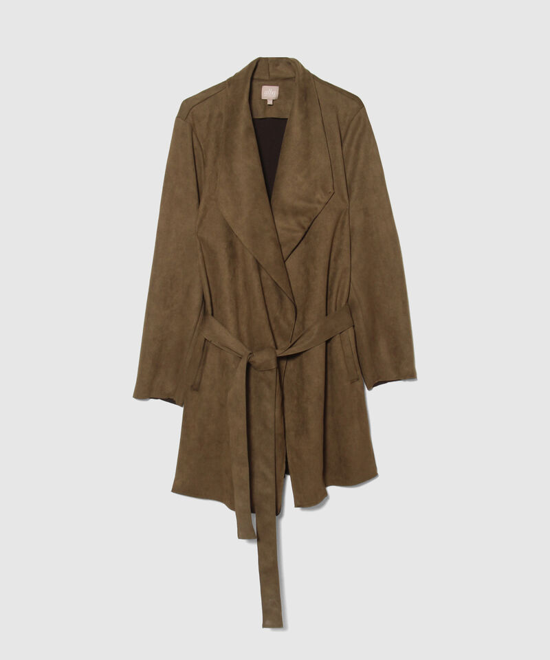 Chaqueta en Suede con Cinturón 