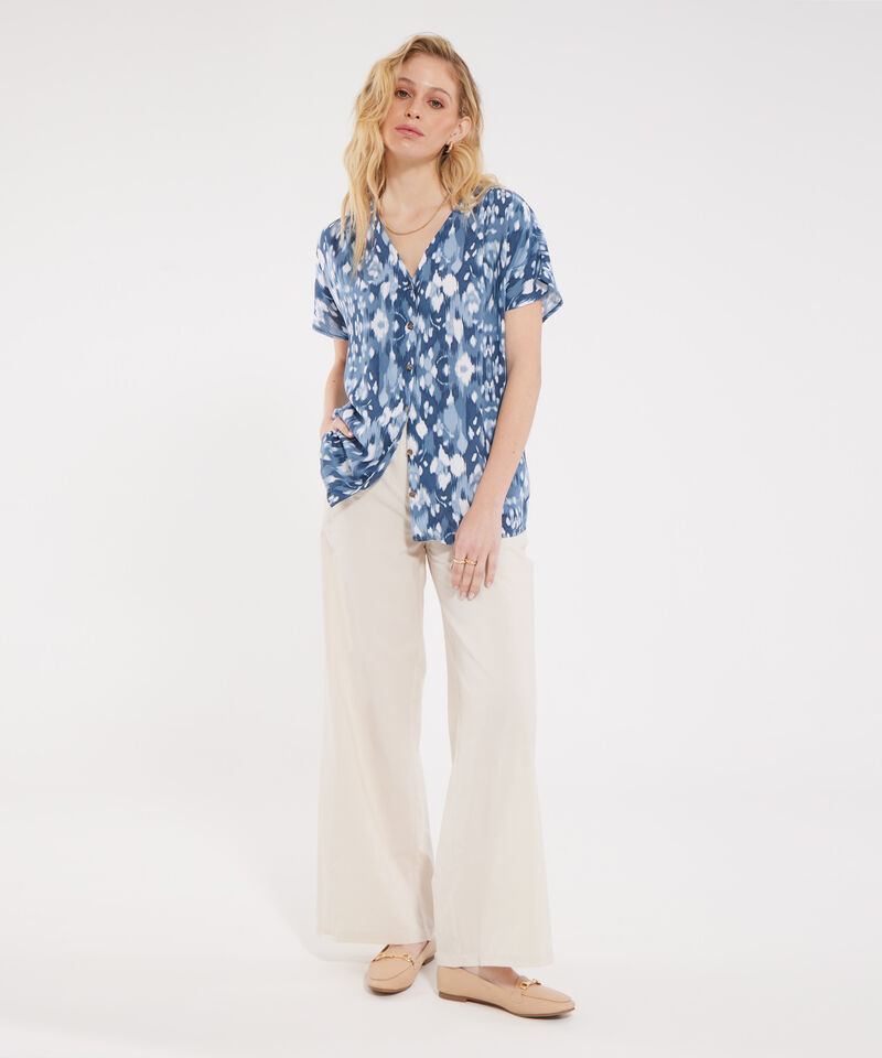 Blusa Estampada con Escote en v