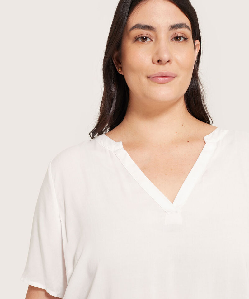 Blusa Manga Corta Escote En V