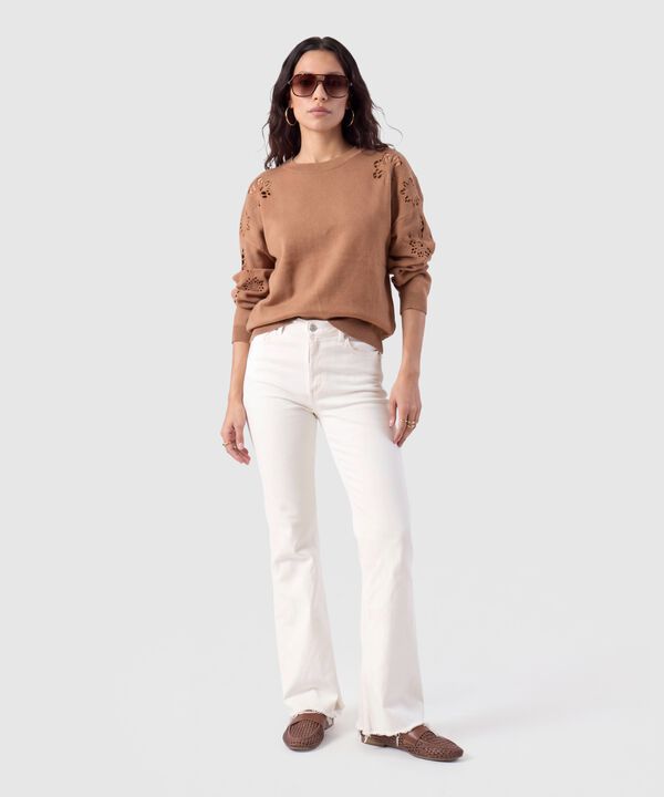 Saco Tejido Bordado Calado Para Mujer