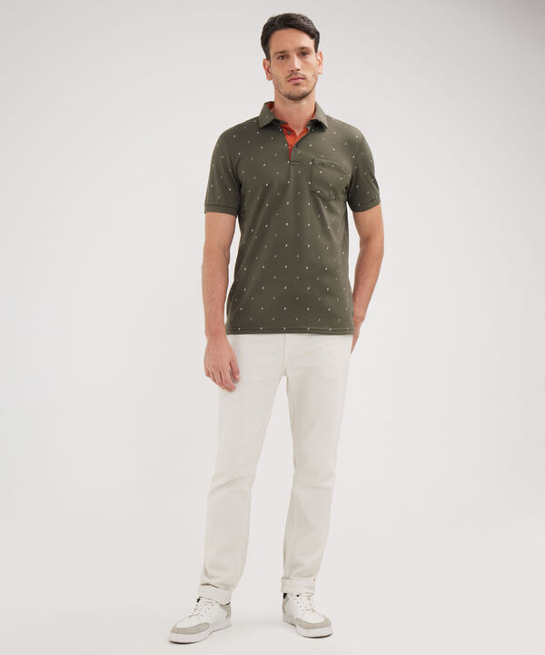 Polo Estampada Cuello Maquina