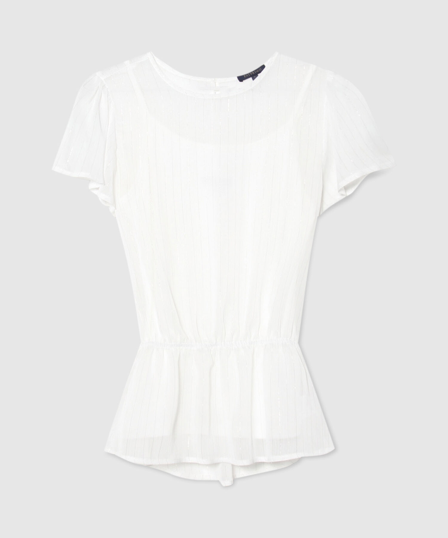 Blusa Manga Corta Unicolor Con Top Interno