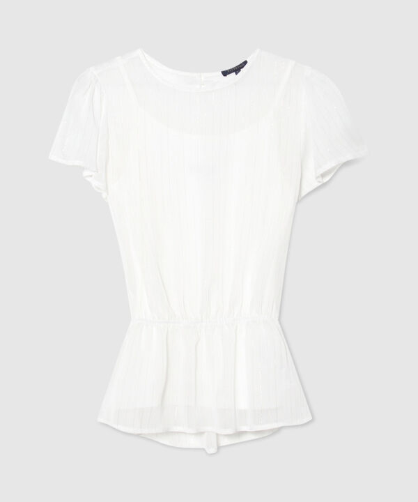 Blusa Manga Corta Unicolor Con Top Interno