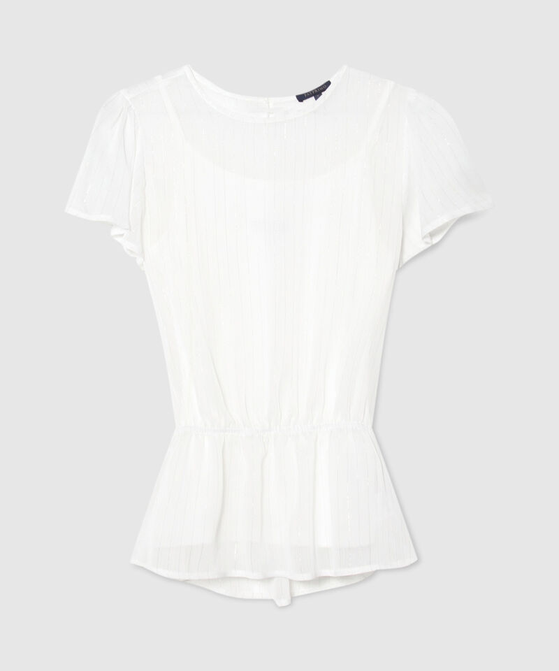 Blusa Manga Corta Unicolor Con Top Interno