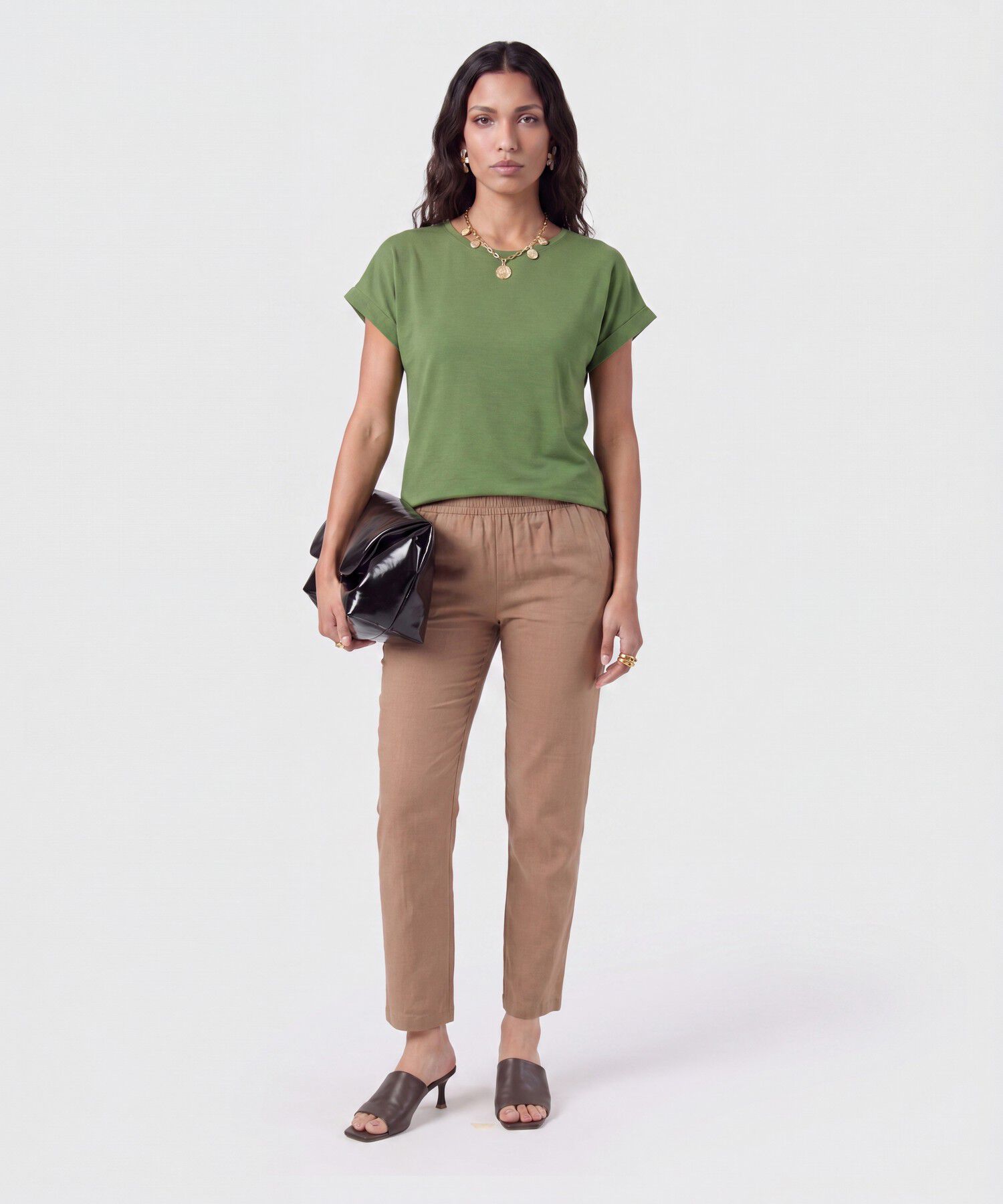 Blusa Manga Con Dobladillo Para Mujer