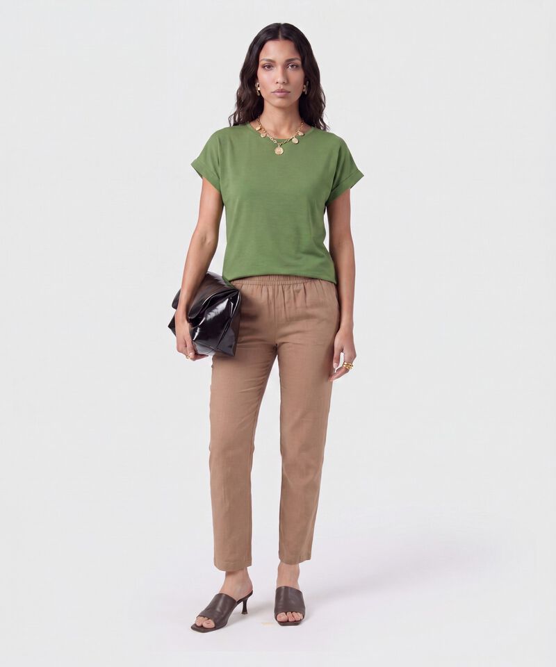 Blusa Manga Con Dobladillo Para Mujer