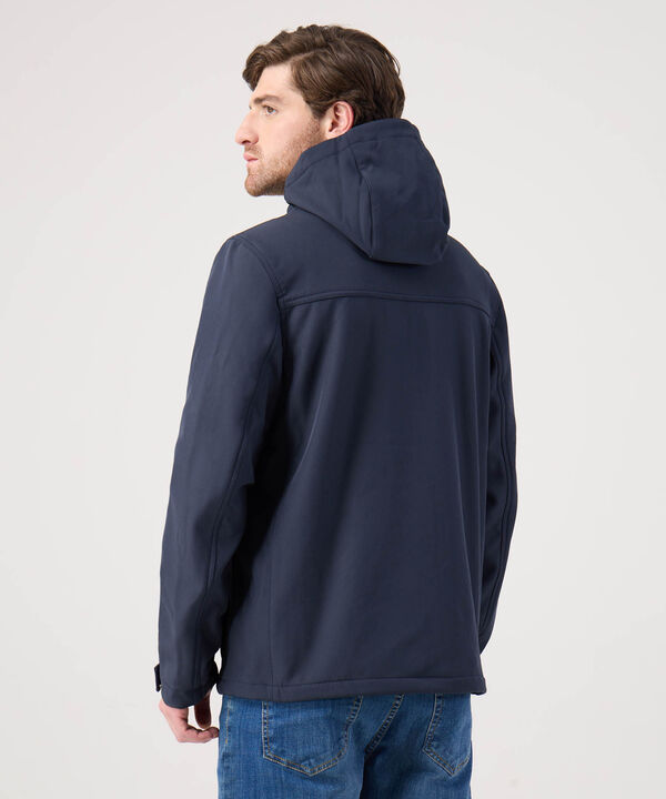 Chaqueta unicolor con bolsillo en frente 