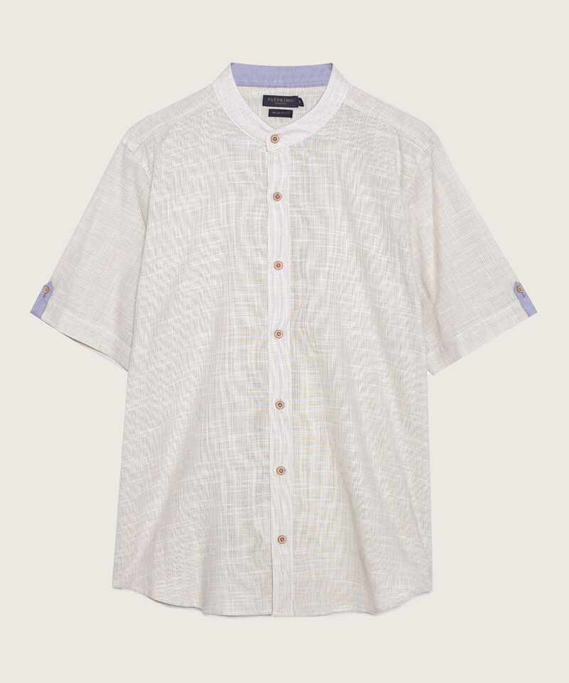 Camisa Manga Corta Cuello Neru Unicolor , Regular Fit