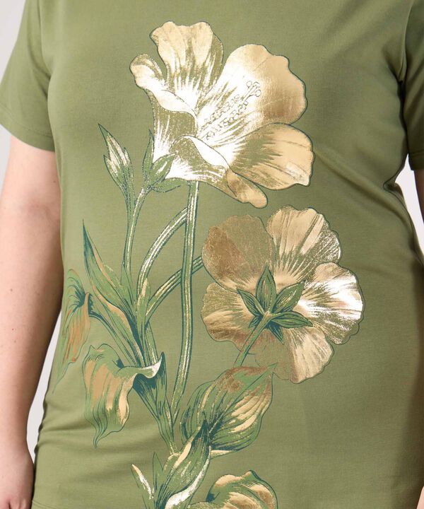 Camiseta Estampada Cuello Redondo Para Mujer Curvy