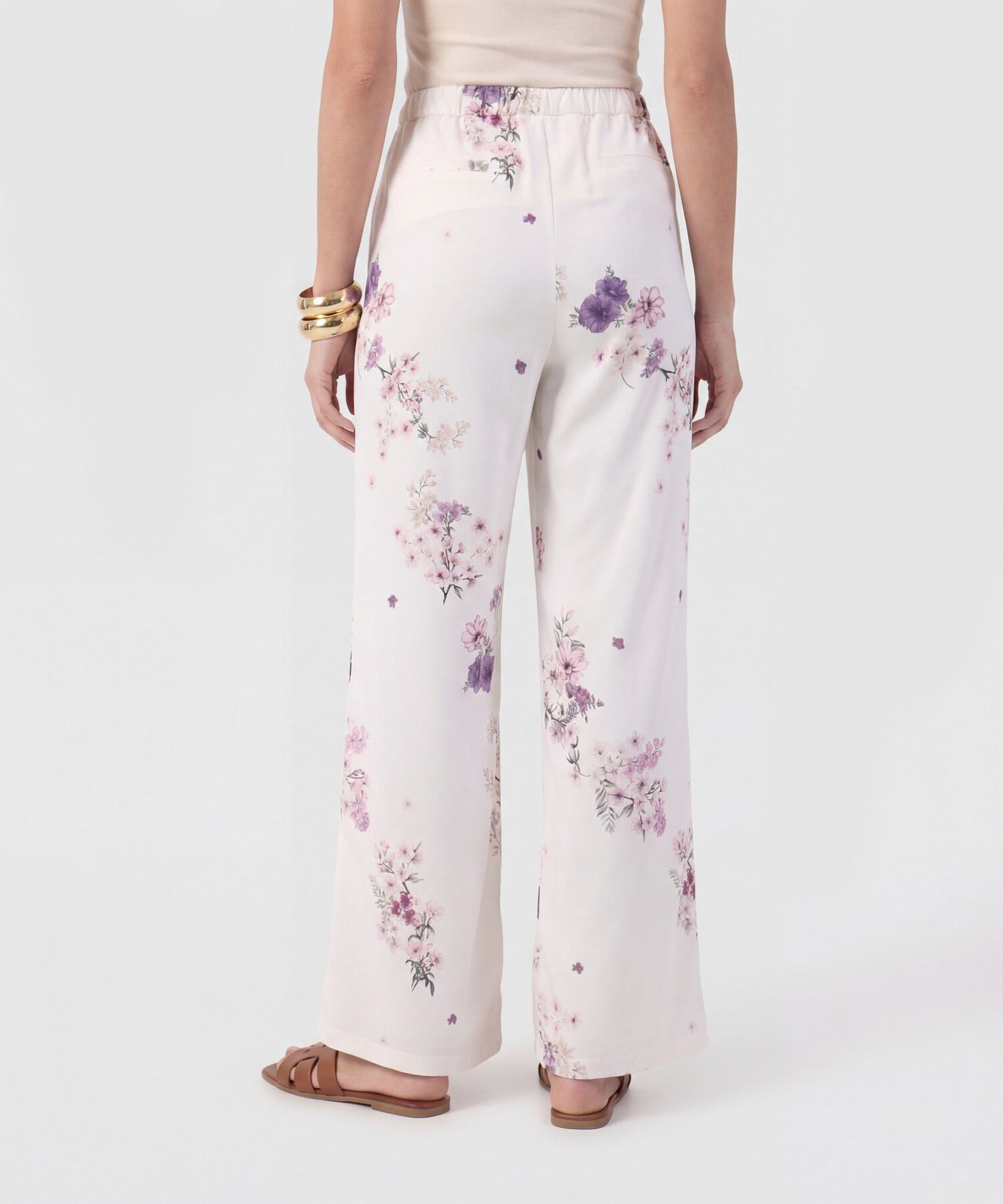 Pantal&oacute;n Wide Leg De Textura Ligera Para Mujer