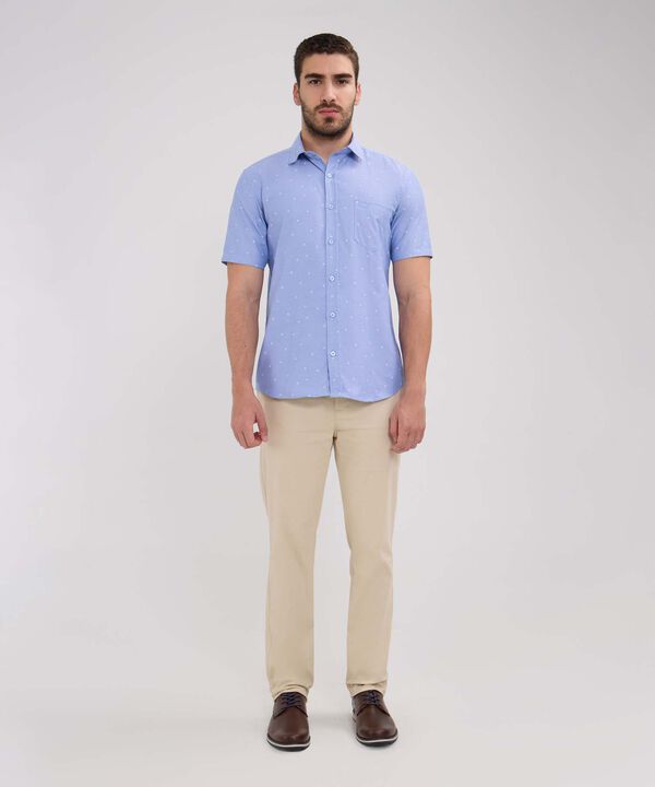 Camisa Manga Corta Estampada Con Bolsillo