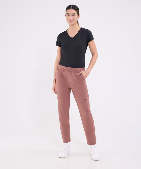 Pantalon plano unicolor para mujer image number null