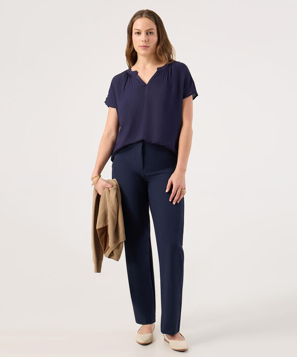 Blusa Manga Corta con Escote en V image number null