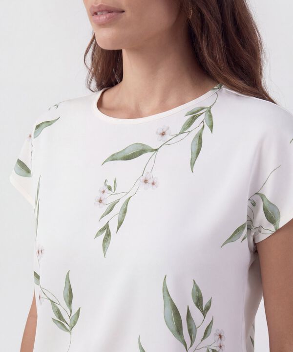 Blusa De Manga Casquillo Para Mujer