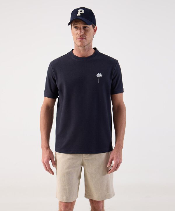 Camiseta Clásica con Detalle Bordado Para Hombre image number null