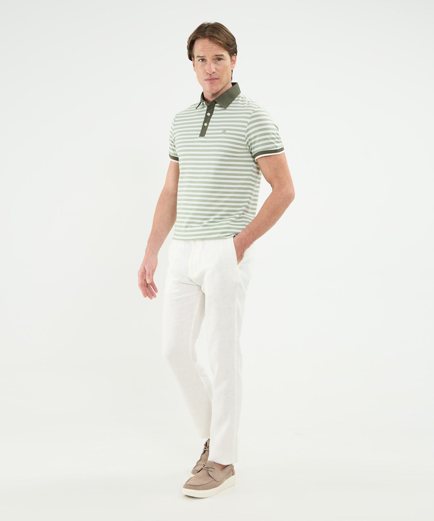 Polo Preteñida Cuello Máquina Sin Bolsillo