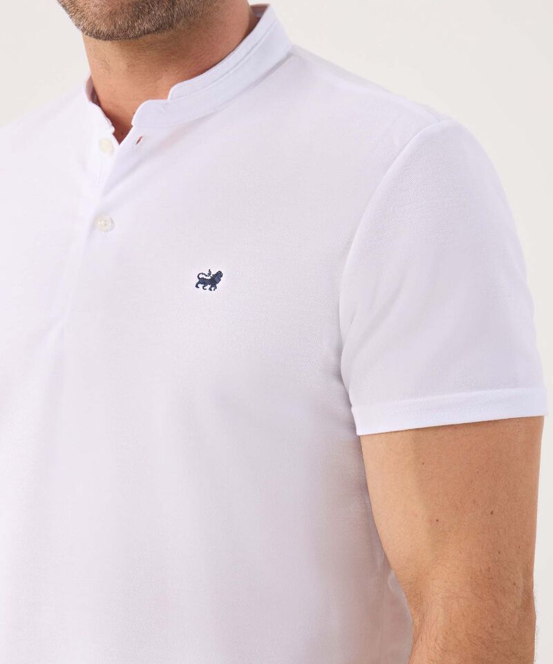 Polo Mao Unicolor Con Pestaña Unicolor  Sin Bolsillo Silueta Slim Fit